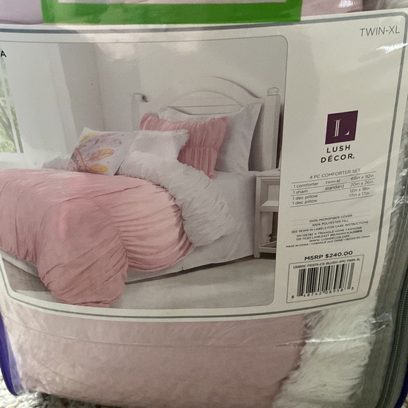 Lush Decor 4 pc Comforter Set Twin-XL Umbre Fiesta Blush - Picture 5 of 6